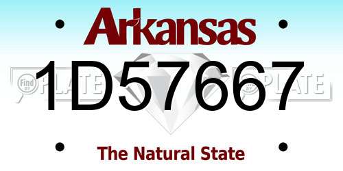 1D57667 Arkansas License Plate