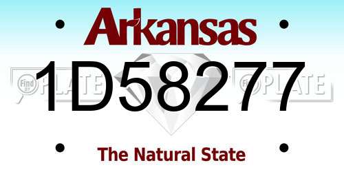 1D58277 Arkansas License Plate