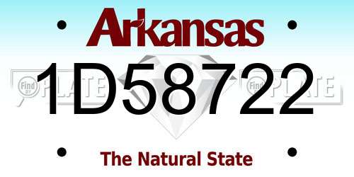 1D58722 Arkansas License Plate