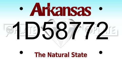 1D58772 Arkansas License Plate