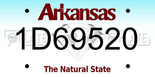 1D69520 Arkansas License Plate