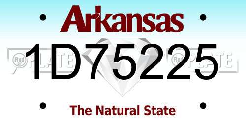 1D75225 Arkansas License Plate
