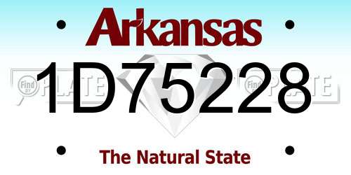1D75228 Arkansas License Plate