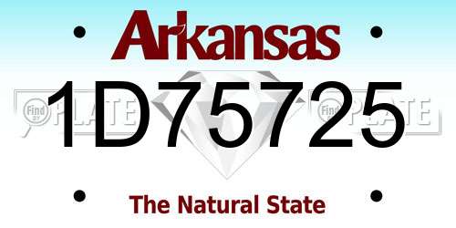 1D75725 Arkansas License Plate