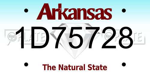 1D75728 Arkansas License Plate