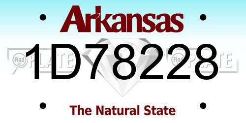 1D78228 Arkansas License Plate