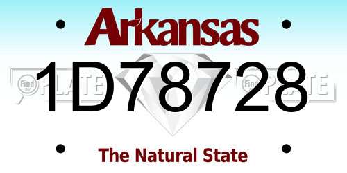 1D78728 Arkansas License Plate