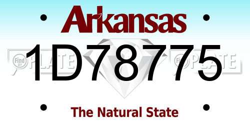 1D78775 Arkansas License Plate