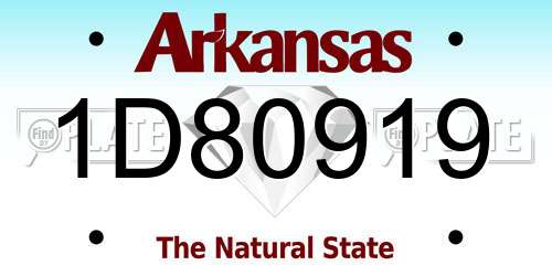 1D80919 Arkansas License Plate