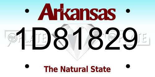 1D81829 Arkansas License Plate