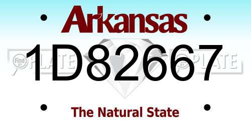 1D82667 Arkansas License Plate