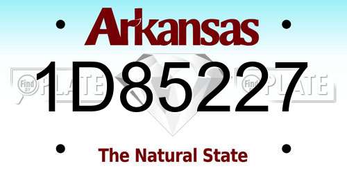 1D85227 Arkansas License Plate