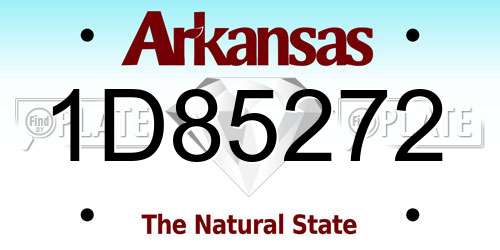 1D85272 Arkansas License Plate
