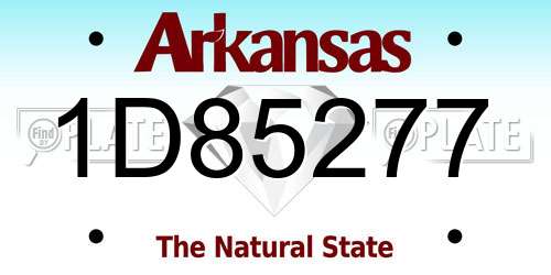 1D85277 Arkansas License Plate
