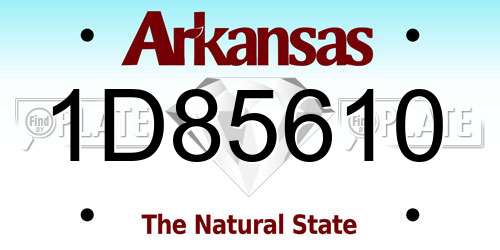 1D85610 Arkansas License Plate