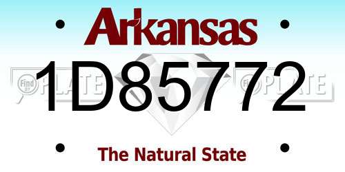 1D85772 Arkansas License Plate