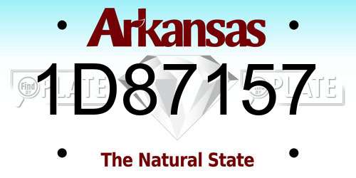 1D87157 Arkansas License Plate
