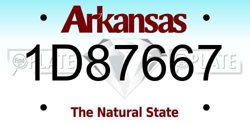 1D87667 Arkansas License Plate