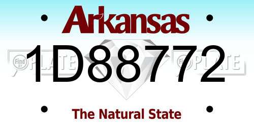 1D88772 Arkansas License Plate