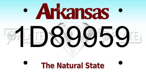 1D89959 Arkansas License Plate