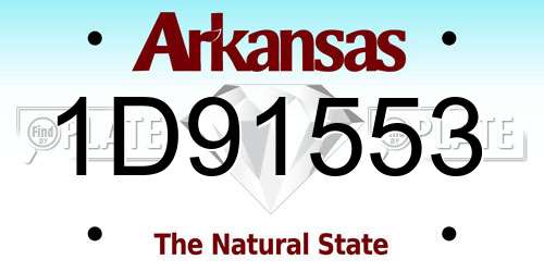 1D91553 Arkansas License Plate