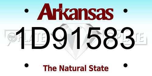 1D91583 Arkansas License Plate