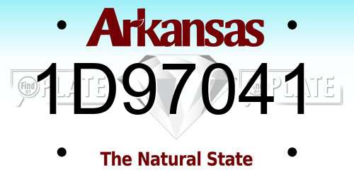 1D97041 Arkansas License Plate
