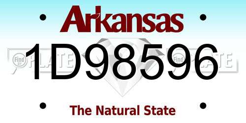 1D98596 Arkansas License Plate