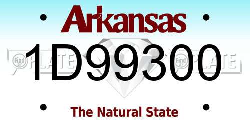 1D99300 Arkansas License Plate
