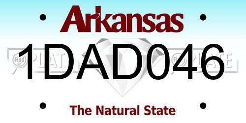 1DAD046 Arkansas License Plate