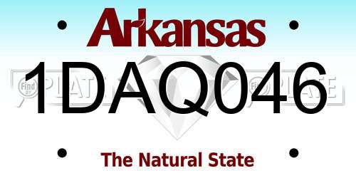 1DAQ046 Arkansas License Plate