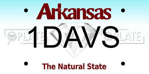 1DAVS Arkansas License Plate