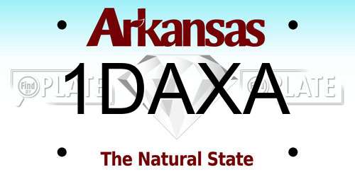 1DAXA Arkansas License Plate