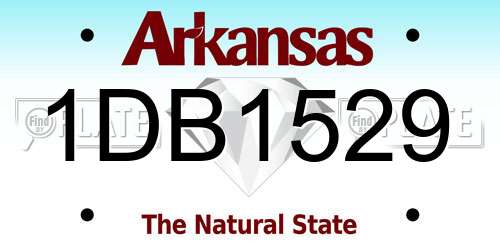 1DB1529 Arkansas License Plate