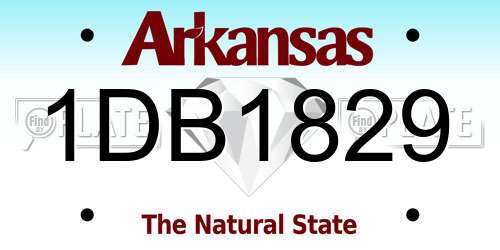 1DB1829 Arkansas License Plate