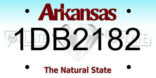1DB2182 Arkansas License Plate