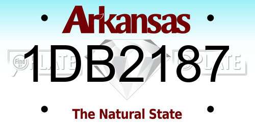1DB2187 Arkansas License Plate