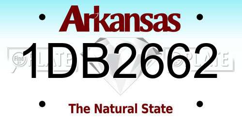 1DB2662 Arkansas License Plate