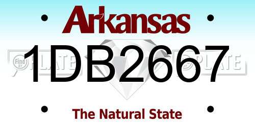 1DB2667 Arkansas License Plate
