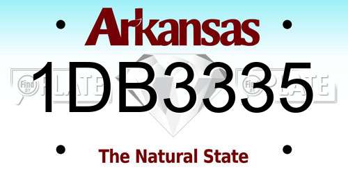 1DB3335 Arkansas License Plate