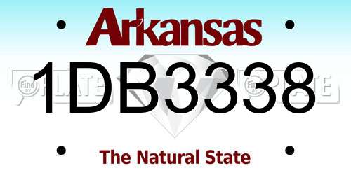 1DB3338 Arkansas License Plate