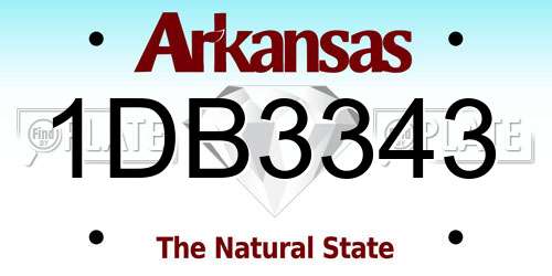 1DB3343 Arkansas License Plate