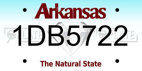 1DB5722 Arkansas License Plate