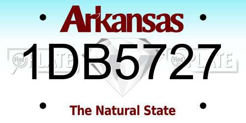 1DB5727 Arkansas License Plate