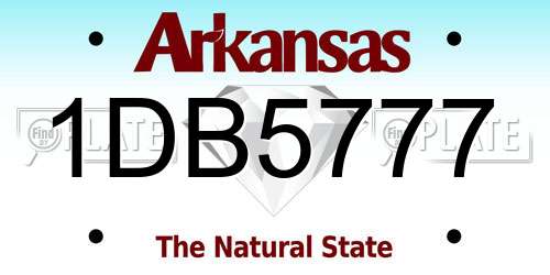 1DB5777 Arkansas License Plate
