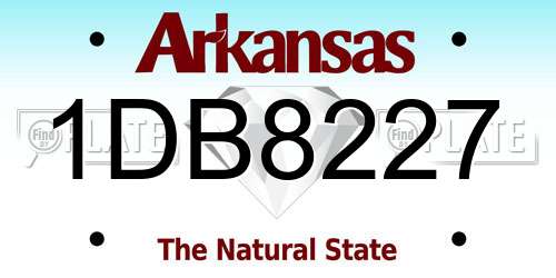 1DB8227 Arkansas License Plate