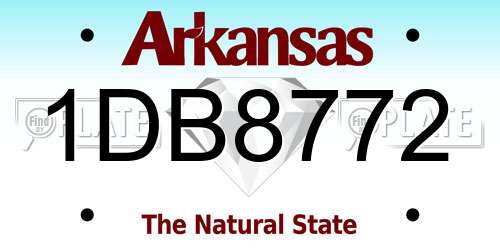 1DB8772 Arkansas License Plate