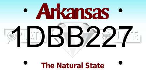 1DBB227 Arkansas License Plate