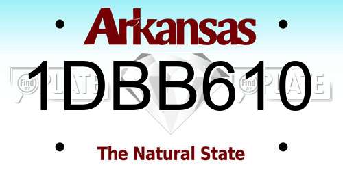 1DBB610 Arkansas License Plate