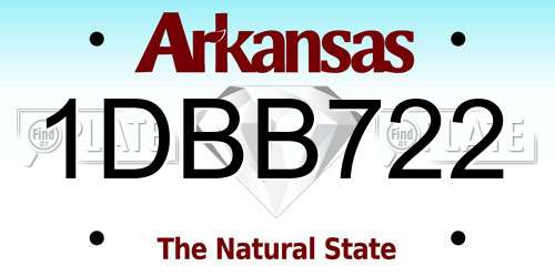 1DBB722 Arkansas License Plate